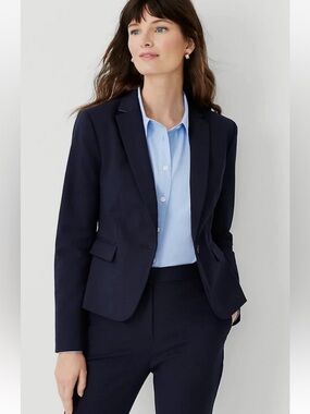 Ann Taylor $179 Notched One Button tailored Blazer in sz 0P